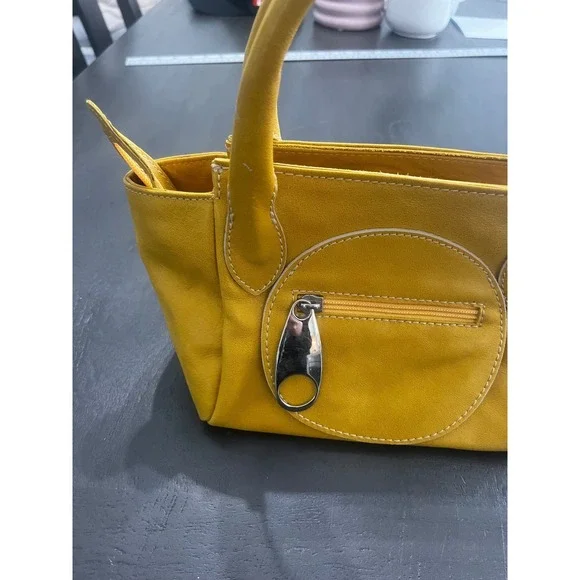 Regina‎ Yellow Genuine Leather Mini Top Handle Bag Made in Italy - Picture 14 of 14